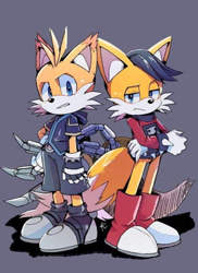 Size: 720x991 | Tagged: safe, artist:pandhora, miles "tails" prower, miles (anti-mobius), nine, sonic prime