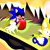Size: 500x500 | Tagged: semi-grimdark, oc, oc:sonic.alt, blood, blue shoes, chasing, creepy, creepy smile, duo, fire, horror, looking ahead, looking at them, looking offscreen, running, shrunken pupils