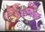 Size: 2048x1480 | Tagged: safe, artist:afterli51707799, amy rose, blaze the cat, cat, hedgehog, 2023, amy x blaze, amy's halterneck dress, blaze's tailcoat, clothes, cute, dress, eyes closed, female, females only, holding hands, lesbian, mouth open, shipping, traditional media