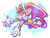 Size: 2048x1566 | Tagged: safe, artist:tailsnumber1fan, miles "tails" prower, abstract background, ear fluff, flying, looking ahead, looking offscreen, mouth open, one fang, open smile, outline, reaching out, redraw, smile, solo, spinning tails, white outline