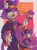Size: 1535x2048 | Tagged: safe, artist:webcrtwz, amy rose, blaze the cat, cat, hedgehog, 2022, abstract background, alternate outfit, amy x blaze, cute, duo, female, females only, halloween, halloween outfit, happy halloween, lesbian, looking at viewer, mouth open, one eye closed, open smile, peace sign, shipping, smile, smiling at viewer, v sign, wink, winking at viewer