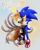 Size: 1457x1821 | Tagged: safe, artist:30909artiscl, artist:artkotaro08017, miles "tails" prower, nine, sonic the hedgehog, sonic prime, 2022, brown tipped ears, clenched teeth, duo, english text, exclamation mark, eyes closed, forced, happy, holding them, hugging, looking at them, male, males only, mouth open, nine tails, smile, standing, surprised