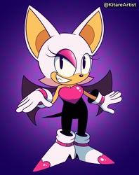 Size: 1932x2444 | Tagged: safe, artist:kitareartist, rouge the bat, classic style, rouge's heart top, solo