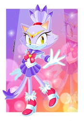Size: 1423x2048 | Tagged: safe, artist:venusofchaos, blaze the cat, cosplay, crossover, sailor moon, solo