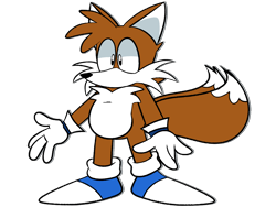 Size: 1600x1200 | Tagged: safe, artist:l4ctosen3n3, miles "tails" prower, fox, 2022, blue shoes, brown fur, classic style, ear fluff, long muzzle, looking offscreen, male, no mouth, redesign, simple background, solo, standing, transparent background
