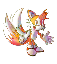 Size: 2500x2800 | Tagged: artist needed, source needed, safe, miles "tails" prower, sonic frontiers, looking at viewer, modern tails, mouth open, pointing, simple background, smile, solo, standing, transparent background