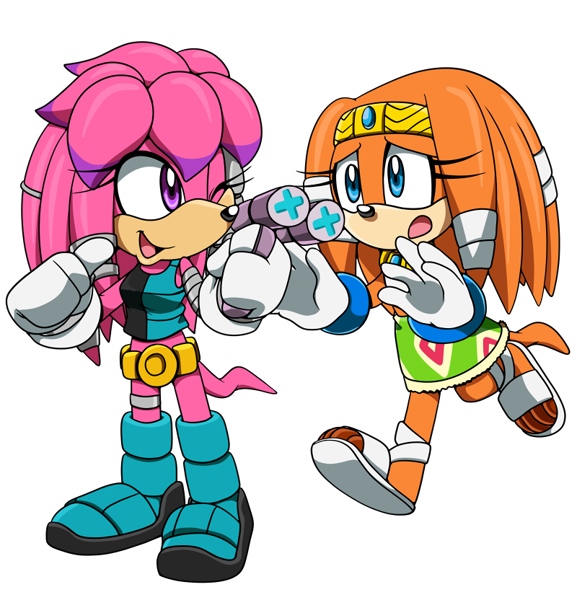 33561 - safe, artist:awesomeblossompossum, julie-su the echidna (sonic),  echidna, mammal, monotreme, anthro, archie sonic the hedgehog, cc by-nc-nd,  creative commons, sega, sonic the hedgehog (series), 2014, belt, boots,  clothes, cybernetics, digital art