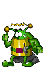 Size: 768x1280 | Tagged: safe, artist:musher-30, humpty, dr. robotnik's mean bean machine, 2020, electricity, looking at viewer, male, plaster, pointing, robot, rock, simple background, solo, standing, transparent background