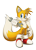 Size: 732x1024 | Tagged: safe, artist:nowykowski, miles "tails" prower, 2022, holding something, looking at viewer, male, modern tails, outline, simple background, smile, smiling at viewer, solo, standing, transparent background, white outline, wrench