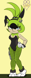 Size: 600x1500 | Tagged: safe, artist:thevgbear, surge the tenrec, bunny girl outfit, solo