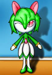 Size: 1626x2338 | Tagged: safe, artist:unownace, cosmo the seedrian, cosplay, kirlia, pokemon, solo, sonic x