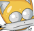 Size: 1631x1465 | Tagged: safe, artist:taeko, miles "tails" prower, sonic mania adventures, 2023, arms out, classic sonic (universe), classic tails, close-up, faic, mobius.social exclusive, redraw, shrunken pupils, simple background, solo, transparent background