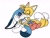 Size: 2048x1536 | Tagged: safe, artist:butterrrmoth, kit the fennec, miles "tails" prower, fox, blushing, blushing ears, duo, duo male, eyes closed, fennec, flat colors, gay, hand on another's head, kit x tails, kitabetes, shipping, shoes off, simple background, sitting, snuggling, tailabetes, white background
