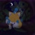Size: 2000x2000 | Tagged: safe, artist:cyngawolf, flicky, miles "tails" prower, abstract background, ambiguous gender, cute, eyes closed, flickybetes, group, headcanon, lying on front, male, moon, mouth open, nest, nighttime, outdoors, signature, sleeping, star (sky), tailabetes, tree, zzz
