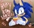 Size: 1278x1080 | Tagged: safe, artist:guiltypandas, sonic the hedgehog, hedgehog, abstract background, birthday, candle, cupcake, english text, eyelashes, fire, food, looking at viewer, male, mouth open, sitting, solo, table, trans male, transgender