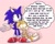 Size: 1508x1192 | Tagged: safe, artist:guiltypandas, miles "tails" prower, sonic the hedgehog, dialogue, duo, english text, eyelashes, looking offscreen, male, mouth open, nonbinary, pink background, shadow (lighting), shrunken pupils, simple background, smile, speech bubble, standing, sweatdrop, trans male, transgender