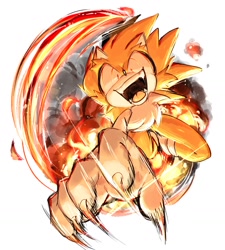 Size: 1515x1684 | Tagged: safe, artist:usa37107692, sonic the hedgehog, super sonic, claws, fleetway super sonic, solo, super form