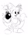 Size: 542x656 | Tagged: safe, artist:kappiikus, miles "tails" prower, fox, 2019, bomb, classic tails, hand on hip, holding something, looking ahead, male, monochrome, mouth open, simple background, sketch, smile, solo, standing, tails adventure, this won't end well, weapon, white background