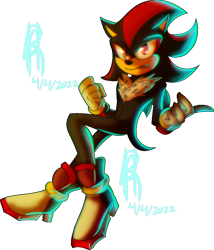 Size: 1166x1364 | Tagged: safe, artist:shade-tee-234, shadow the hedgehog, 2022, chest fluff, clenched teeth, frown, looking at viewer, male, simple background, solo, solo male, transparent background