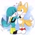 Size: 2042x2048 | Tagged: safe, artist:tomii_pepe, kit the fennec, miles "tails" prower, fox, abstract background, blushing, cute, duo, eyes closed, fennec, gay, heart, holding them, kit x tails, kitabetes, one eye closed, shipping, signature, smile, standing, tailabetes, wagging tail
