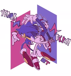 Size: 1920x2048 | Tagged: safe, artist:setsaturnst, blaze the cat, sonic the hedgehog, duo, sonic rush