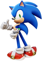 Size: 1280x1846 | Tagged: safe, artist:thatgiygasdoe, sonic the hedgehog, 2019, 3d, clenched fist, hand on hip, looking back at viewer, modern sonic, posing, smile, solo, sonic advance, standing, thumbs up