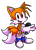 Size: 500x701 | Tagged: safe, artist:officialgrimbo, miles "tails" prower, 2021, blue shoes, friday night funkin, holding something, looking at viewer, male, microphone, modern tails, mouth open, open smile, simple background, smile, smiling at viewer, solo, standing, transparent background, v sign