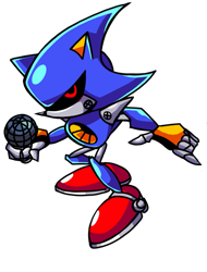 Size: 635x837 | Tagged: safe, artist:officialgrimbo, metal sonic, black sclera, friday night funkin, genderless, holding something, looking at viewer, microphone, red eyes, robot, simple background, solo, standing, transparent background