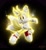 Size: 1436x1548 | Tagged: safe, artist:lixesprototype, miles "tails" prower, super tails, 3d, black background, clenched fists, clenched teeth, flying, looking ahead, looking offscreen, simple background, solo, sparkles, super form