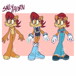 Size: 2048x2048 | Tagged: safe, artist:loopbunnysart, sally acorn, sally's ringblader outfit, solo