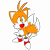 Size: 4096x4096 | Tagged: safe, editor:taeko, miles "tails" prower, sonic mania adventures, edit, edited screencap, looking offscreen, mobius.social exclusive, mouth open, simple background, smile, solo, standing, transparent background