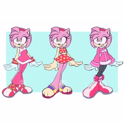 Size: 2048x2048 | Tagged: safe, artist:loopbunnysart, amy rose, alternate outfit, alternate version, solo, swimsuit