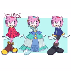Size: 2048x2048 | Tagged: safe, artist:loopbunnysart, amy rose, alternate outfit, alternate version, lady of the lake, solo