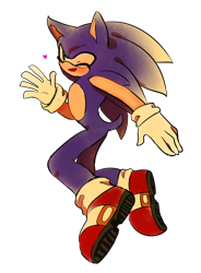 Size: 798x1085 | Tagged: safe, artist:luonghy, sonic the hedgehog, blushing, heart, male, mid-air, modern sonic, mouth open, simple background, solo, solo male, transparent background, waving, wink