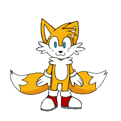 Size: 1200x1200 | Tagged: safe, artist:mewtwo365, miles "tails" prower, :3, animated, cute, male, simple background, solo, solo male, tailabetes, tongue out, transparent background