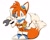 Size: 914x727 | Tagged: safe, artist:redwolfe7, miles "tails" prower, 2021, belt, blue shoes, colored version, goggles, goggles on head, holding something, looking at viewer, male, orange fur, pointing, redesign, scarf, simple background, smile, solo, solo male, sonic boom (tv), standing, white background, wrench