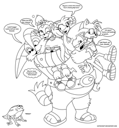 Size: 3685x3969 | Tagged: safe, artist:gothicraft, amy rose, big the cat, cheese (chao), cream the rabbit, froggy, knuckles the echidna, miles "tails" prower, sonic the hedgehog, group, hugging