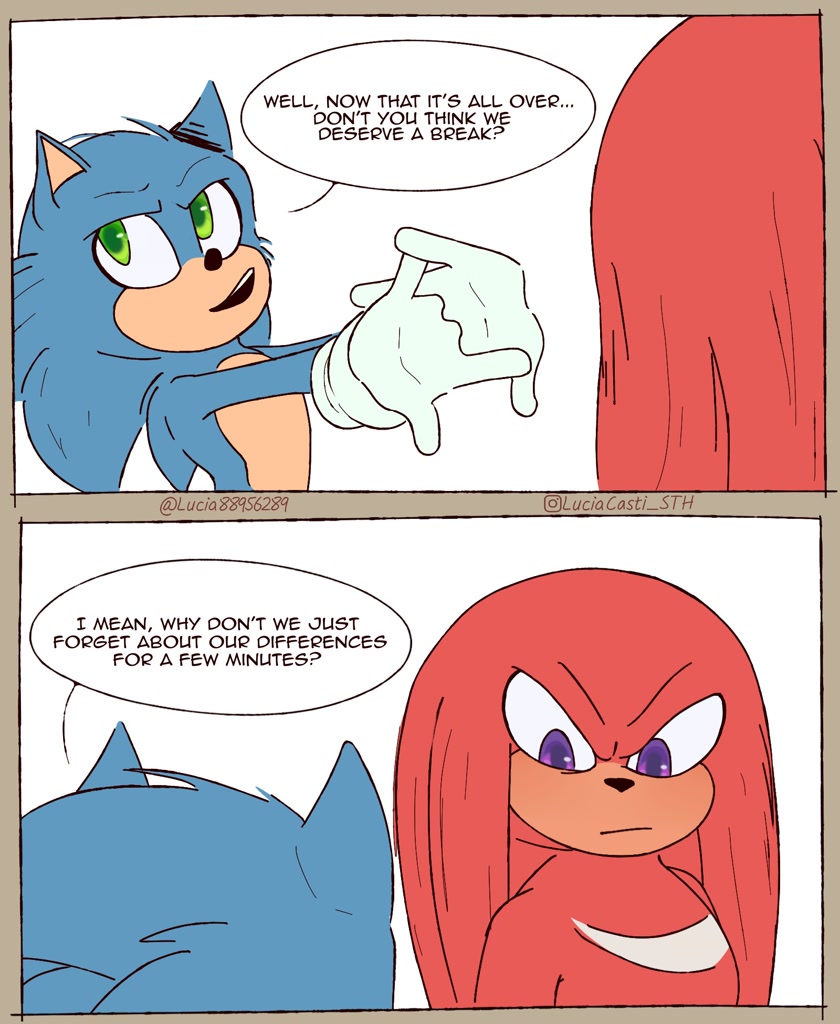 249746 - safe, artist:lucia88956289, classic sonic, knuckles the