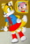 Size: 1460x2140 | Tagged: safe, artist:dash-n-draw, amy rose, miles "tails" prower, 2022, abstract background, badge, belt, boots, dress, eyelashes, genderfluid, genderfluid tails, goggles, jacket, looking offscreen, mouth open, picture frame, sketch, solo, standing, wrench