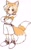 Size: 960x1568 | Tagged: safe, ai art, artist:dreams.ai, miles "tails" prower, human, 2023, alternate eye color, arms folded, blushing, child, ear fluff, humanized, looking at viewer, male, mobius.social exclusive, simple background, smile, solo, solo male, standing, white background, yellow eyes