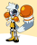 Size: 2100x2550 | Tagged: safe, artist:qqhoneydew_, tangle the lemur, abstract background, boxer, boxing gloves, female, looking offscreen, mouth open, one eye closed, open smile, smile, solo, tail hand