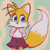 Size: 512x512 | Tagged: safe, ai art, artist:mobians.ai, miles "tails" prower, :3, abstract background, crossdressing, cute, femboy, long gloves, looking offscreen, male, missing limb, mobius.social exclusive, shirt, skirt, smile, solo, standing, tailabetes