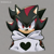 Size: 2048x2048 | Tagged: safe, ai art, artist:mobians.ai, shadow the hedgehog, hedgehog, :3, bust, grey background, heart, hoodie, looking at viewer, male, simple background, smile, solo