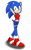 Size: 355x567 | Tagged: safe, artist:blueberry-97, sonic the hedgehog, hedgehog, 2015, crop top, eyelashes, female, gender swap, hands behind head, heels, looking at viewer, shorts, simple background, smile, smiling at viewer, solo, solo female, walking
