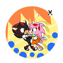 Size: 1000x1000 | Tagged: safe, artist:silverxcristal, amy rose, shadow the hedgehog, 2019, amybetes, blushing, cute, duo, heart, looking at each other, semi-transparent background, shadabetes, shadamy, shipping, straight