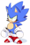 Size: 2416x3552 | Tagged: safe, artist:dirtyteeths, sonic the hedgehog, 2020, blushing, classic sonic, classic sonic (universe), eyelashes, frown, green eyes, looking offscreen, male, shadow (lighting), simple background, solo, solo male, standing, white background