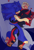 Size: 2890x4224 | Tagged: safe, artist:dirtyteeths, shadow the hedgehog, sonic the hedgehog, 2020, abstract background, barefoot, bed, blushing, claws, duo, duo male, eyes closed, floppy ears, gay, gloves off, heart, holding each other, indoors, male, mouth open, pawpads, saliva, shadow x sonic, shipping, sleeping, snuggling
