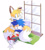 Size: 600x665 | Tagged: dead source, safe, artist:drawloverlala, miles "tails" prower, sonic the hedgehog, abstract background, age swap, aged up, duo, duo male, hugging, looking at them, male, older, pillow, role swap, signature, sitting, sleeping, smile, window