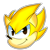 Size: 2255x2255 | Tagged: safe, artist:metr0nix727, sonic the hedgehog, super sonic, 2020, alternate eye color, brown eyes, head only, looking at viewer, male, outline, simple background, smile, solo, solo male, super form, transparent background, white outline