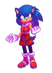 Size: 1000x1400 | Tagged: safe, artist:pinkmba2, sonic the hedgehog, 2020, :3, blushing, clenched fists, female, gender swap, looking offscreen, simple background, smile, solo, solo female, standing, transparent background
